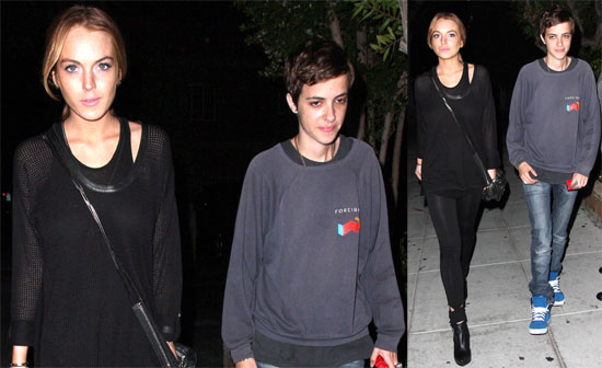 Lindsay Lohan and Samantha Ronson at Matsuhisa 