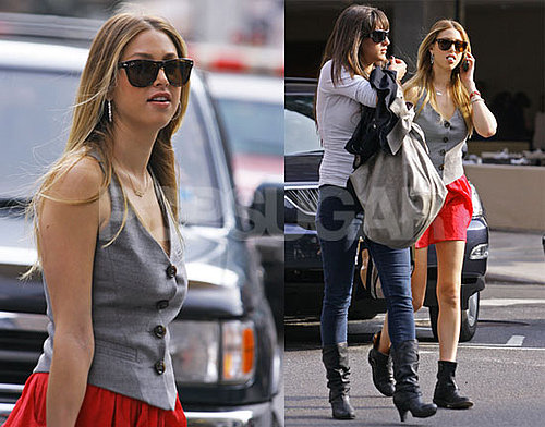 Photos of Whitney Port in Soho Wearing a Whitney Eve Red Skirt From Her Collection