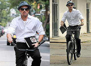 Photos of Brad Pitt Riding His Bike in New Orleans