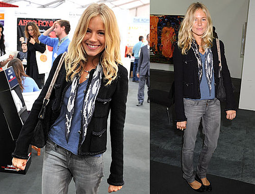 Photos of Sienna Miller, Without Balthazar Getty, Checking Out the Frieze Art Fair