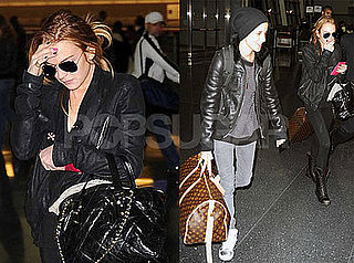 Photos of Lindsay Lohan and Samantha Ronson at JFK Airport