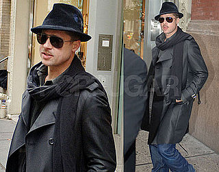 Photos of Brad Pitt and His Mustache in New York