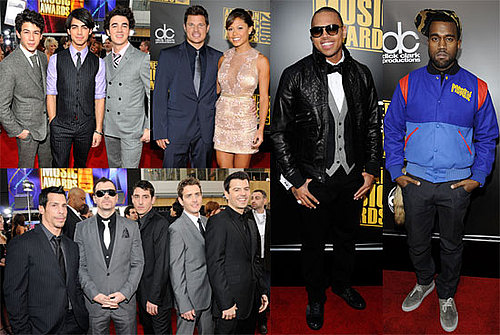 Photos of Nick Lachey, The Jonas Brothers, Chris Brown, Kanye West on the Red Carpet at the American Music Awards