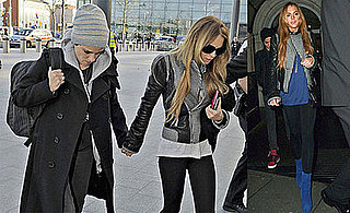 Photos of Lindsay Lohan and Samantha Ronson in London, Lindsay Wearing Blue Louboutin Booties