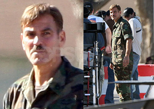 Photos of George Clooney Wearing Camouflage on the Set of Men Who Stare At Goats