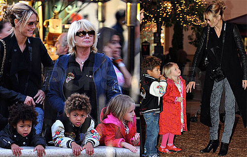 Photos of Heidi Klum, Leni Klum, Henry Samuel, Johan Samuel at Christmas Tree