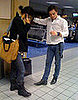 Photo of Ed Westwick and Jessica Szohr at Dallas Airport
