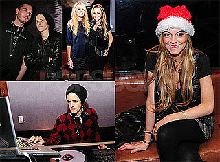 Photos of Lindsay Lohan, Samantha Ronson, DJ AM, Dina Lohan at MySpace Holiday Party at Tenjune