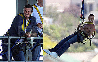 Photos of David Beckham Bungee Jumping in New Zealand