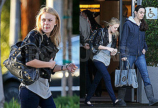 Photos of Dakota Fanning Shopping in Leather