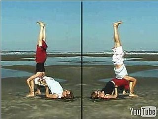 Partner Yoga Pose: Shoulderstand on Bridge