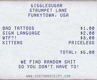Time Waster Extraordinaire: Custom Receipts
