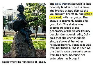 Dolly Parton Statue Writeup Is a Little Screwy