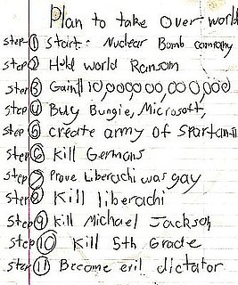 Psycho Child Draws Up To Do List