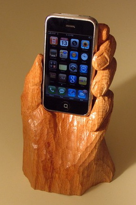 Wooden Hand iPhone Holder