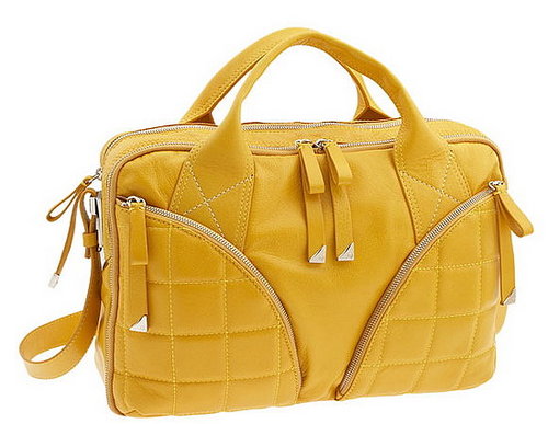 Francesco Biasia Laptop Bag in Yellow Leather