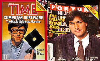 Vintage Magazine Covers Feature Bill Gates and Steve Jobs