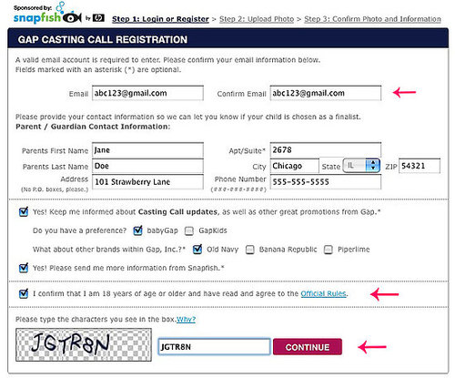 Step Two: Registration Form Step Two: Registration Form