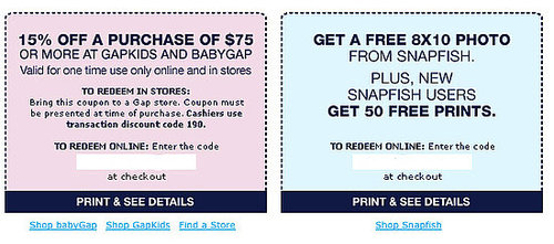 Step Six: Your Gap and Snapfish Special Offers! Step Six: Your Gap and Snapfish Special Offers!