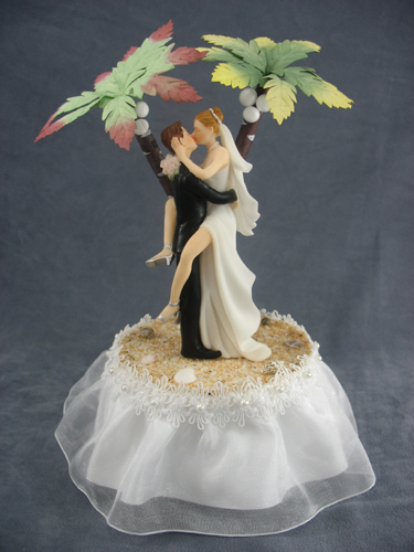 Yes you may be having a tropical themed wedding, but really it doesn't get a lot tackier than bride and groom make-out club on a tropical island ($56.95) cake topper.
Yes you may be having a tropical themed wedding, but really it doesn't get a lot tackier than bride and groom make-out club on a tropical island ($56.95) cake topper.