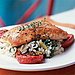 Crispy Salmon With Risotto and Roasted Tomatoes