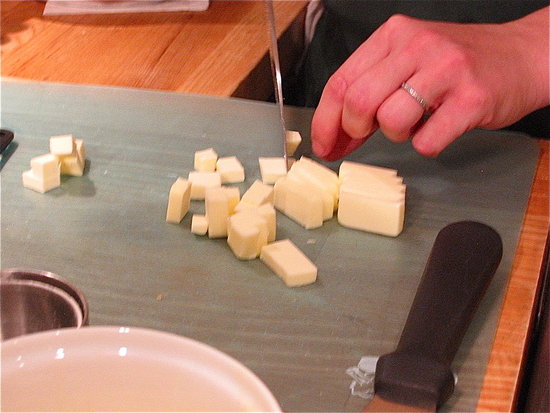 Cube the butter.