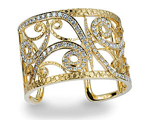 Diamond and Yellow Gold Cuff