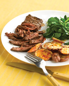 Fast & Easy Dinner: Skirt Steak With Crispy Garlic Potatoes