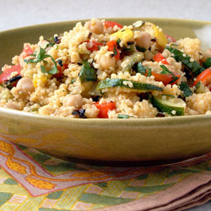 Fast & Easy Dinner: Grilled Vegetables and Chickpeas with Couscous
