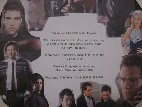 Come Party With Me: Heroes Season Premiere — Invite