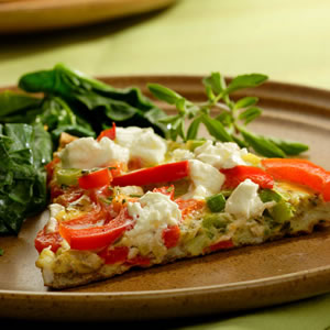 Fast & Easy Dinner: Red Pepper and Goat Cheese Frittata
