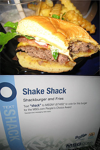 Upon arrival I wanted to try the reigning winner's burger.
Famed for its out-of-this-world burgers, Shake Shack's burger came complete with a mini shake and side of fries.
It was delicious, but reminded me of In-N-Out's burgers.
Upon arrival I wanted to try the reigning winner's burger.
Famed for its out-of-this-world burgers, Shake Shack's burger came complete with a mini shake and side of fries.
It was delicious, but reminded me of In-N-Out's burgers.