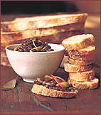 Crostini With Lentil and Green Olive Salad Crostini With Lentil and Green Olive Salad