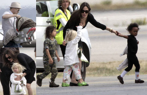 Back to France for the Jolie-Pitts! (In jammies, of course)  