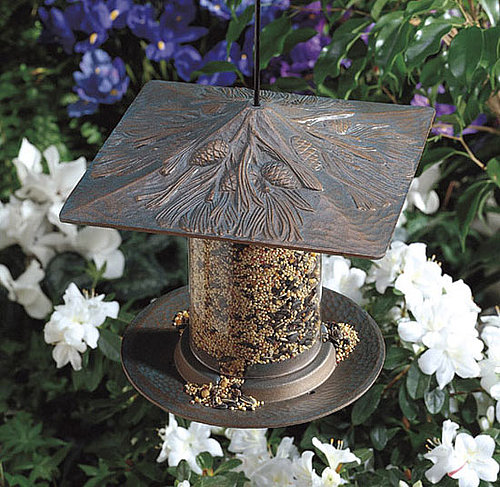 Pinecone Tube Feeder and Sunflower Seeds Pinecone Tube Feeder and Sunflower Seeds
