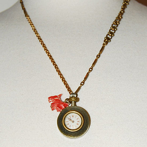 Lulu Frost Brass Victorian Clock Charm Necklace Lulu Frost Brass Victorian Clock Charm Necklace