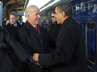 All Aboard! Obama Picks Up Biden On His Way To Washington