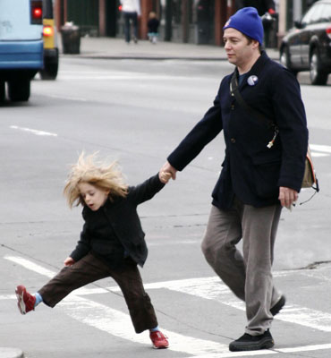 Wild James Pulls Daddy Matthew Along For a Stroll Wild James Pulls Daddy Matthew Along For a Stroll