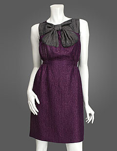 Plum bow front dress