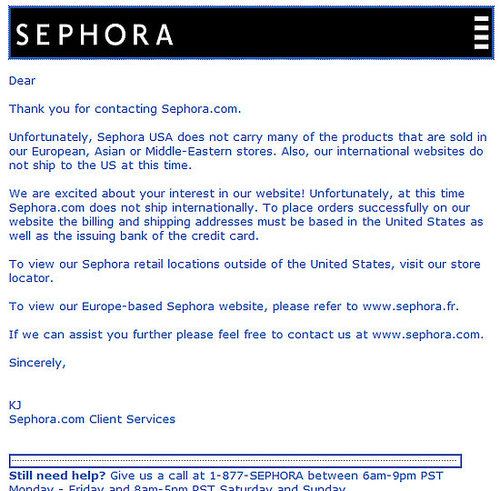 What happened to the online Sephora catalog?