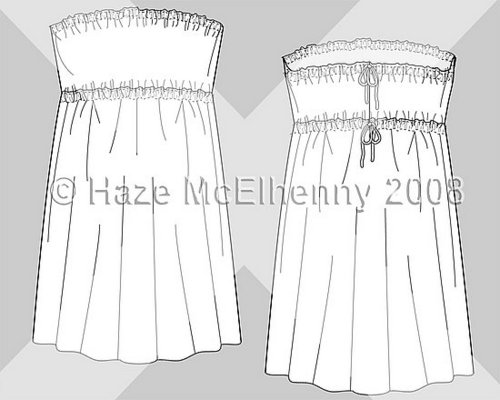 Design & Development: Poly-Morphic Tie-Back Strapless Dress/Skirt