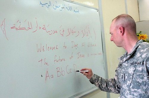Study Abroad Sans the Glamour: Soldiers Take Classes in Iraq