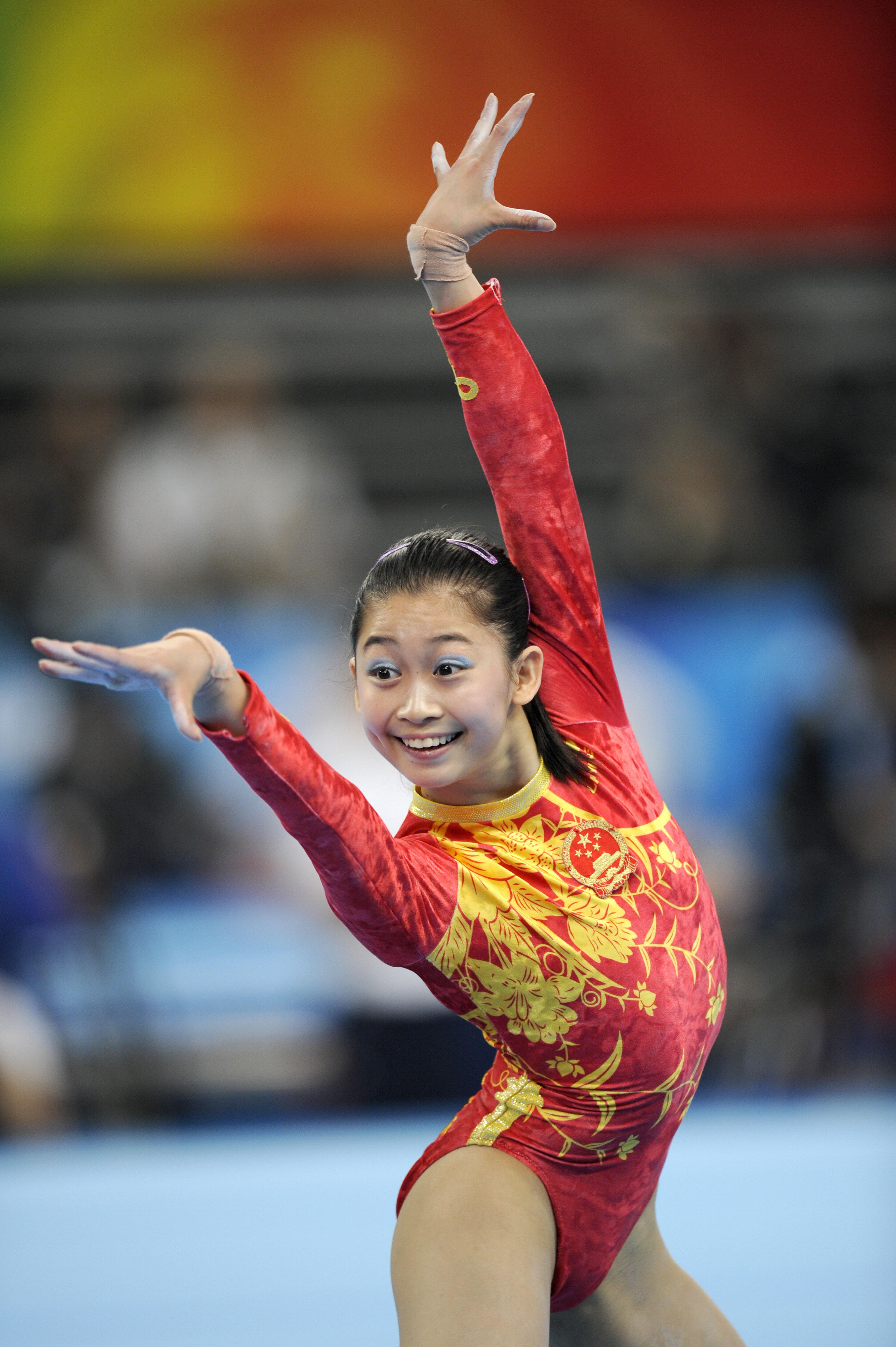 China's Jiang Yuyuan competes on the floor. China's Jiang Yuyuan competes on the floor.