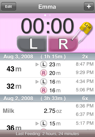 Track Your Nursing Schedule on Your iPhone or iPod