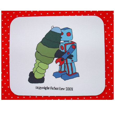 Robot Love Mousepad Robot Love Mousepad