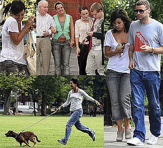 Photos Of Lily Allen, Ed Simons, Alfie Allen, Jaime Winstone and Grandad Allen Out And About In London