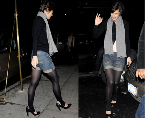 Katie Holmes Wears Stirrup Tights in New York