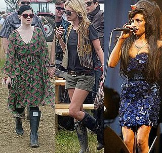 Kelly Osbourne, Kate Moss and Amy Winehouse at Glastonbury 2008