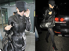 Victoria Beckham Black Handbag, Celebrity Style, Belstaff Jacket