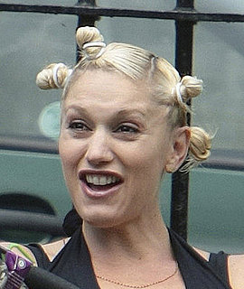 Pregnant Gwen Stefani multiple buns hair style